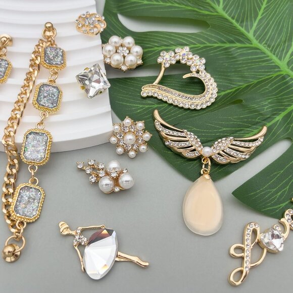 Bling Shoe Charms Pack 21 Alloy Rhinestone Chain Decorations for Girls Women - Picture 4 of 7